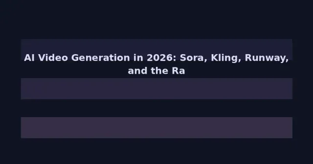 AI Video Generation in 2026: Sora, Kling, Runway, and the Race to Redefine Filmmaking