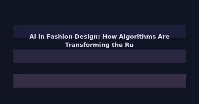AI in Fashion Design: How Algorithms Are Transforming the Runway in 2026