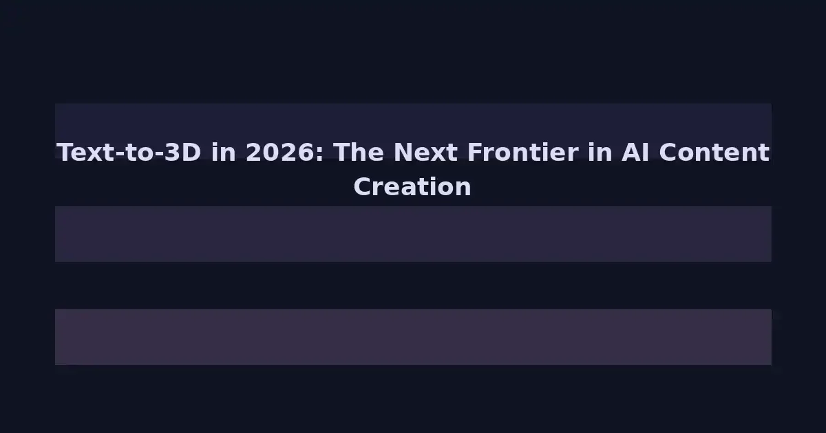 Text-to-3D in 2026: The Next Frontier in AI Content Creation Is Already Here
