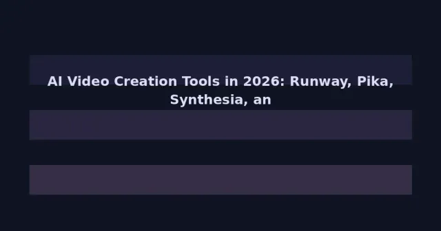 AI Video Creation Tools in 2026: Runway, Pika, Synthesia, and the Democratization of Video Production
