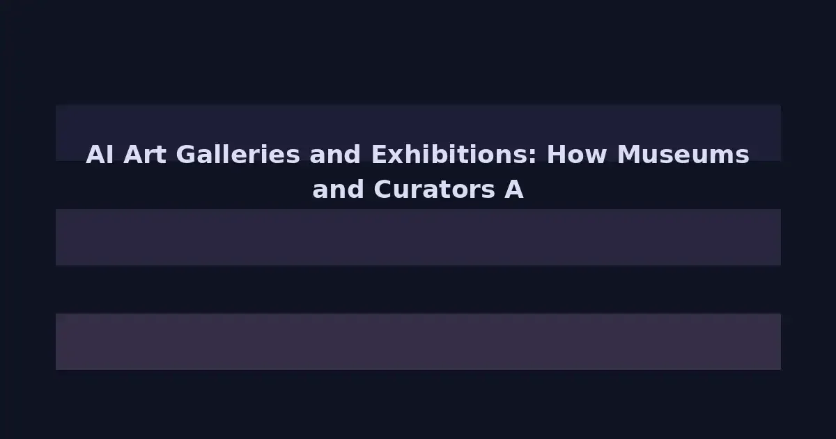 AI Art Galleries and Exhibitions: How Museums and Curators Are Engaging With Machine Creativity