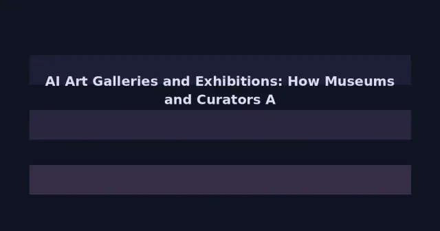 AI Art Galleries and Exhibitions: How Museums and Curators Are Engaging With Machine Creativity