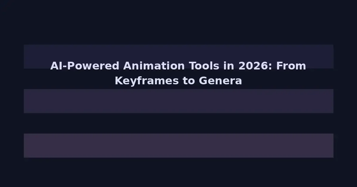 AI-Powered Animation Tools in 2026: From Keyframes to Generative Motion