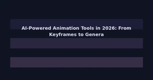 AI-Powered Animation Tools in 2026: From Keyframes to Generative Motion