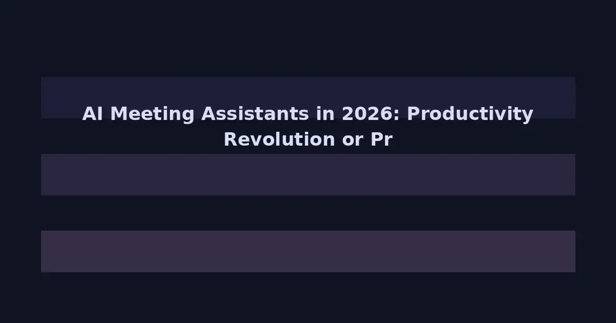 AI Meeting Assistants in 2026: Productivity Revolution or Privacy Nightmare?