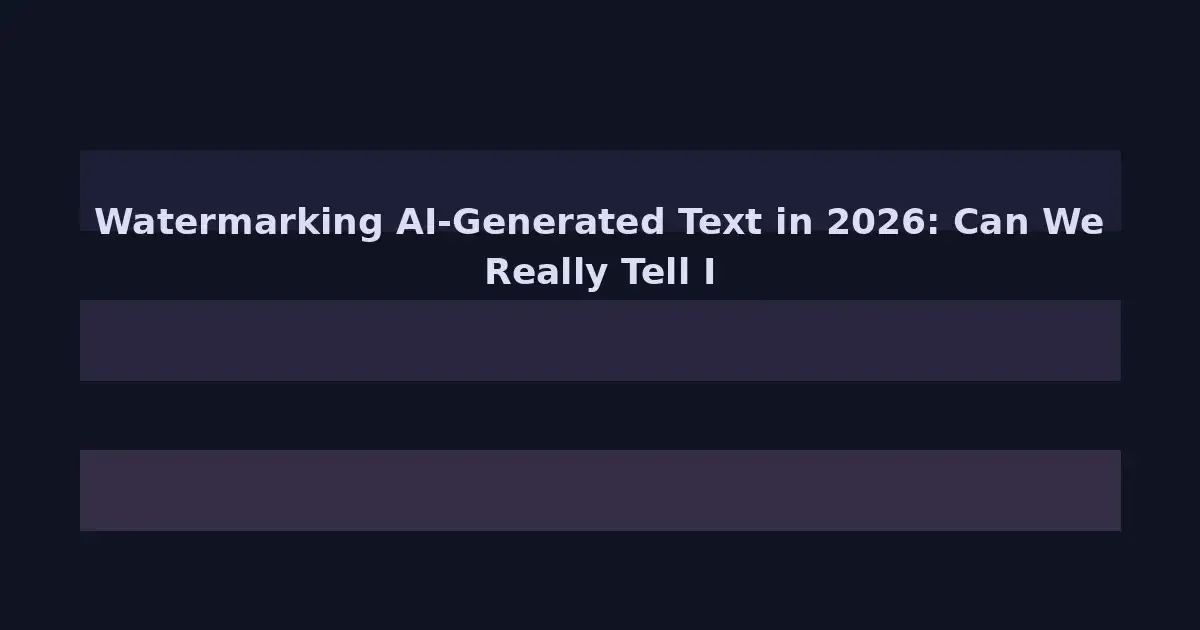 Watermarking AI-Generated Text in 2026: Can We Really Tell If Content Is Human or Machine?