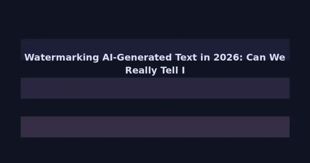 Watermarking AI-Generated Text in 2026: Can We Really Tell If Content Is Human or Machine?