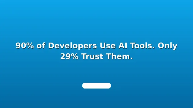 Split-screen visualization showing a developer's hands on a keyboard with AI tool interfaces on one side and traditional code review on the other, modern workspace