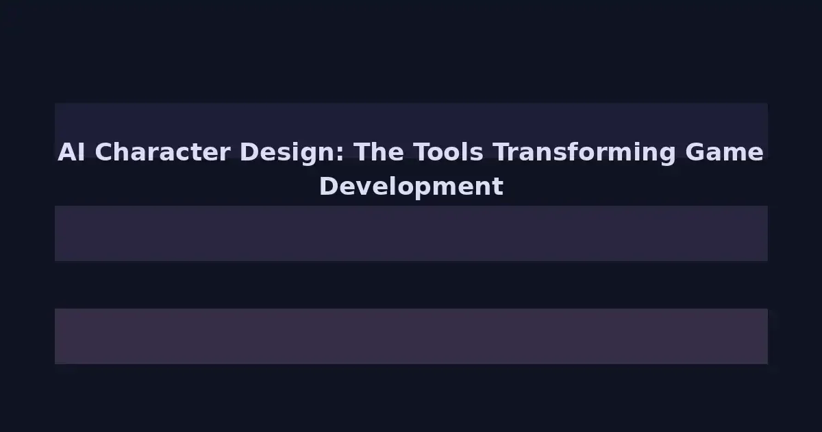 AI Character Design: The Tools Transforming Game Development and Animation in 2026