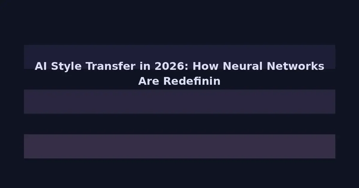 AI Style Transfer in 2026: How Neural Networks Are Redefining Creative Expression